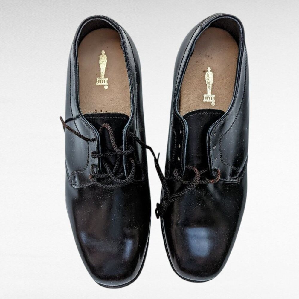 Allen Edmonds Black Leather Derby Dress Shoes D Vibram Sole USA Made